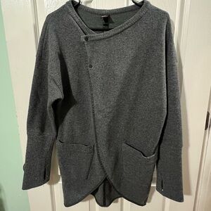 Cole Haan Mountain Hard Wear Women’s Dark Gray Asymmetrical Cardigan Tunic.